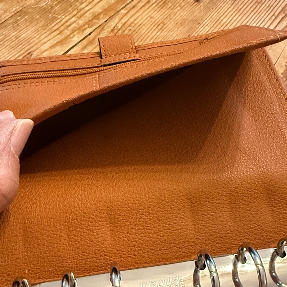 Leather Planner Organizer in Tan - Classic Home Office Accessory - Picture 6 of 13